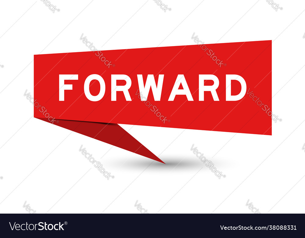 Red color speech banner with word forward