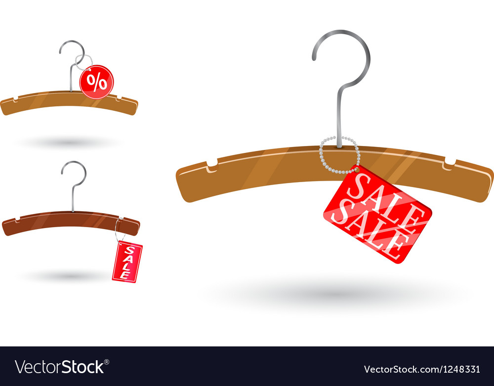 Sale tag attached to clothes hanger