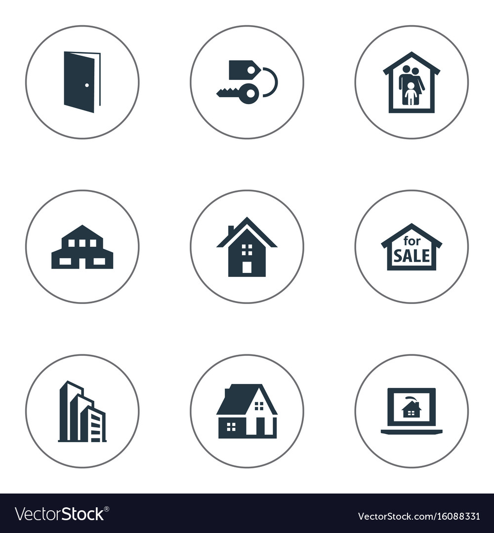 Set of simple property icons