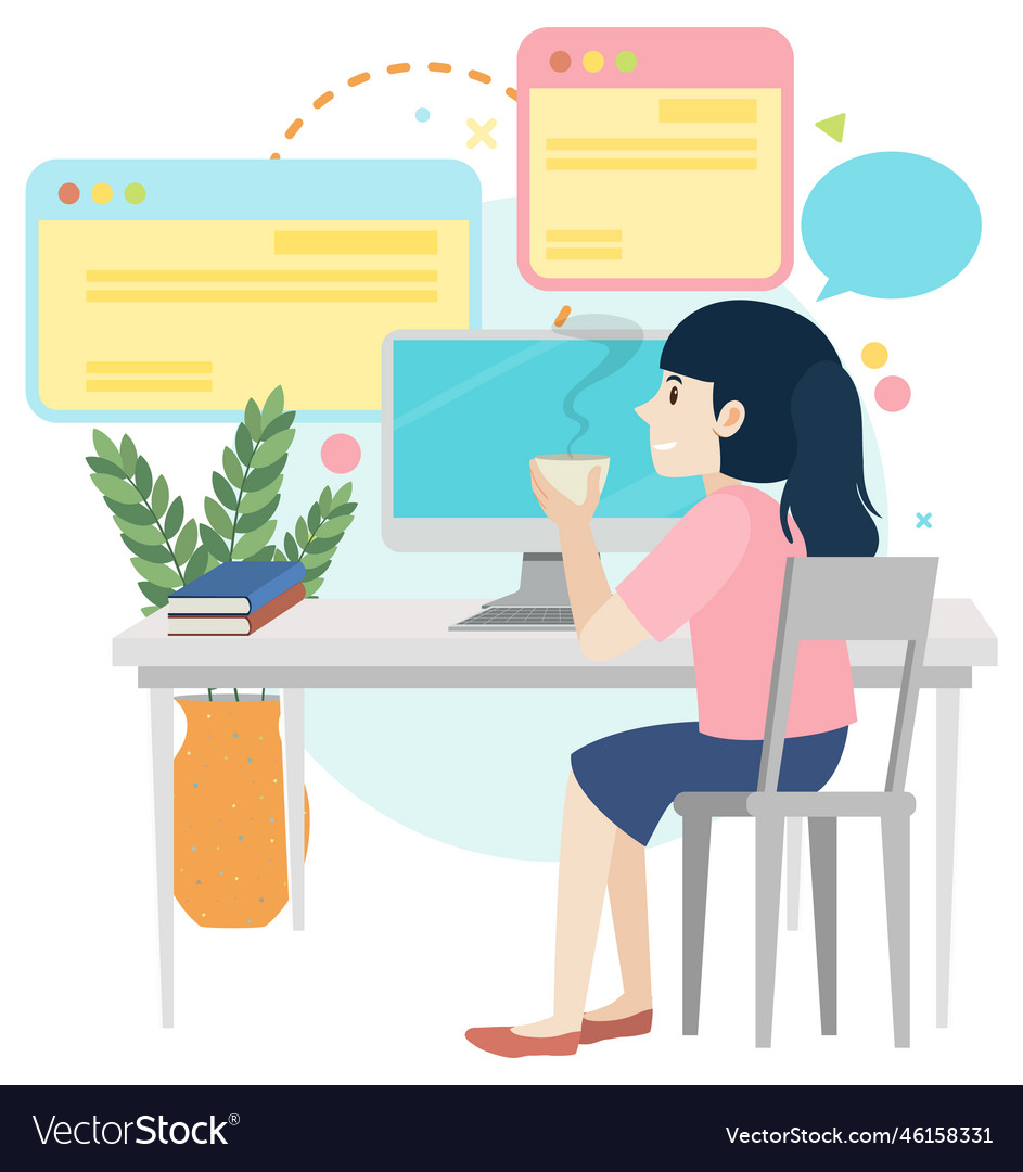 Working characters flat design for web banner vector image Working characters flat design for web banner