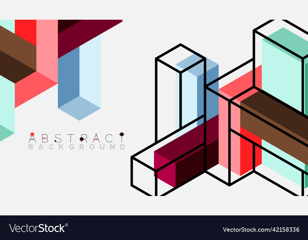 Abstract background 3d cubes cubic elements vector image Abstract background 3d cubes cubic elements