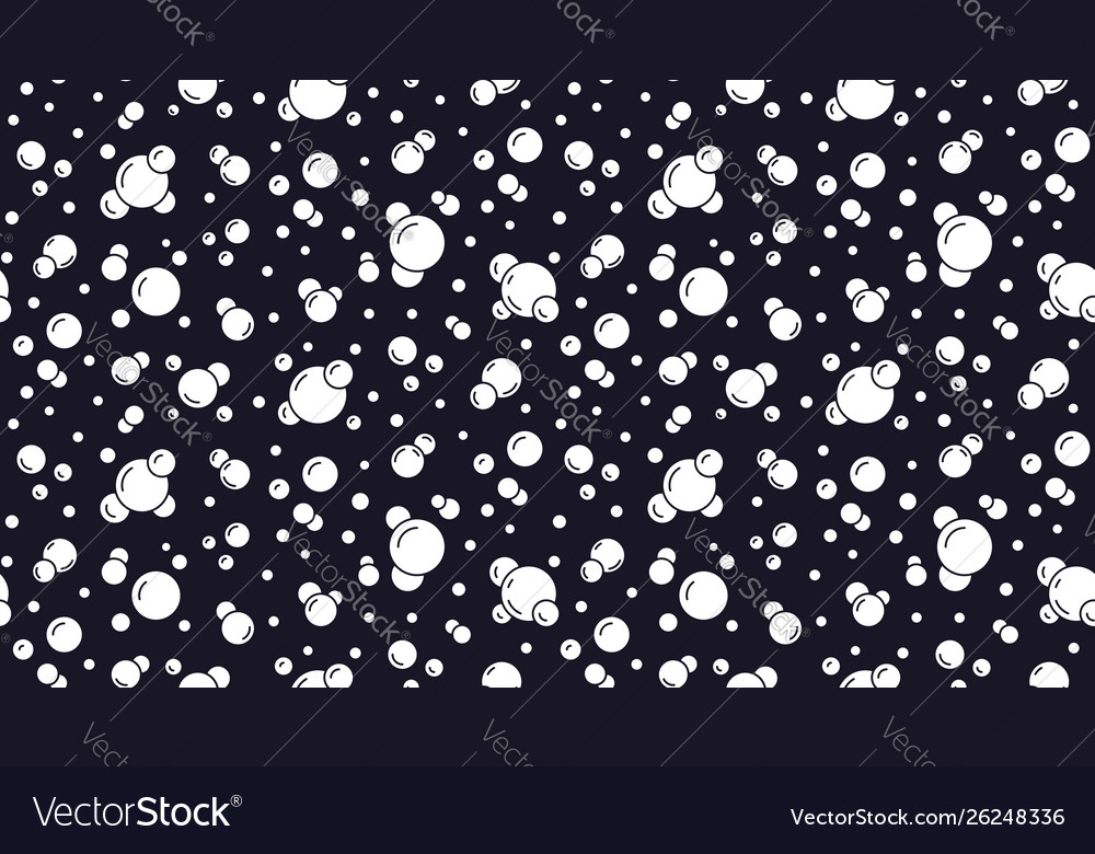 Bubbles seamless pattern with flat line