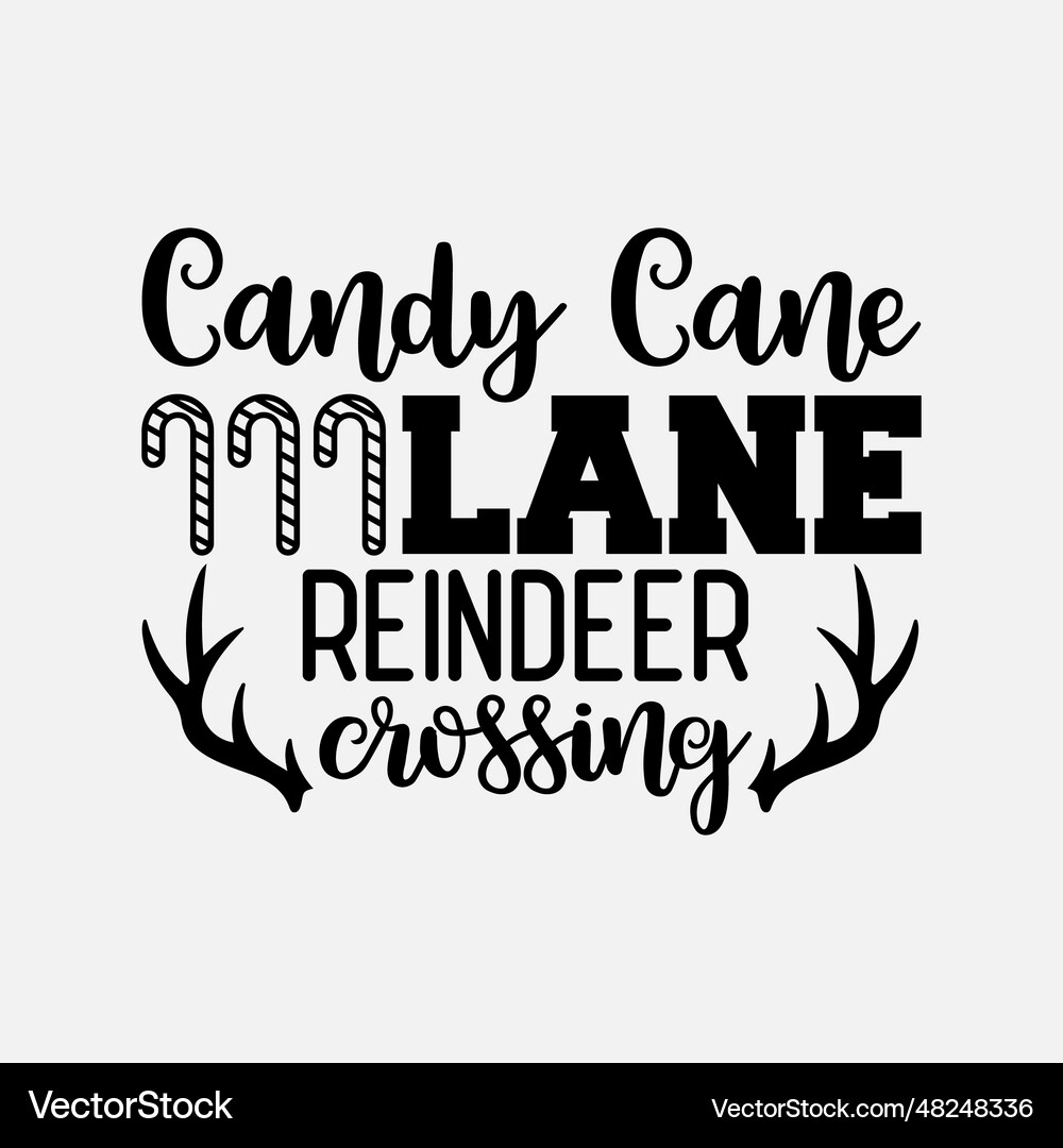 Candy cane lane reindeer crossing Royalty Free Vector Image