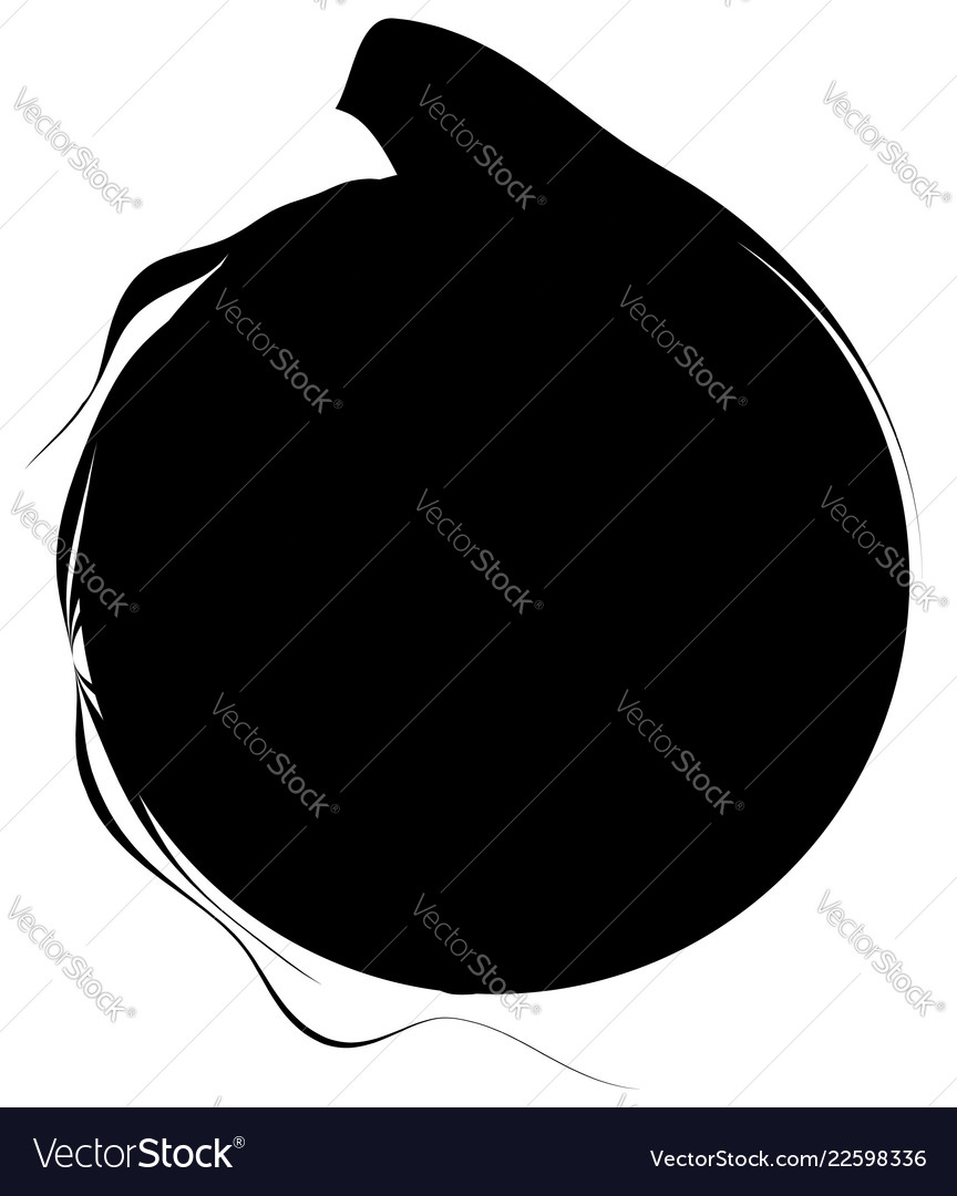 Circle with dynamic swoosh line frame monochrome