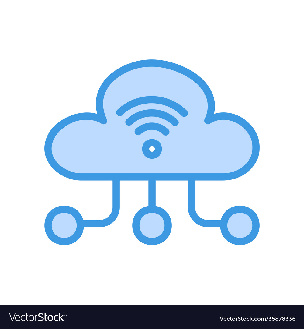 Cloud computing icon in blue style about internet vector image Cloud computing icon in blue style about internet