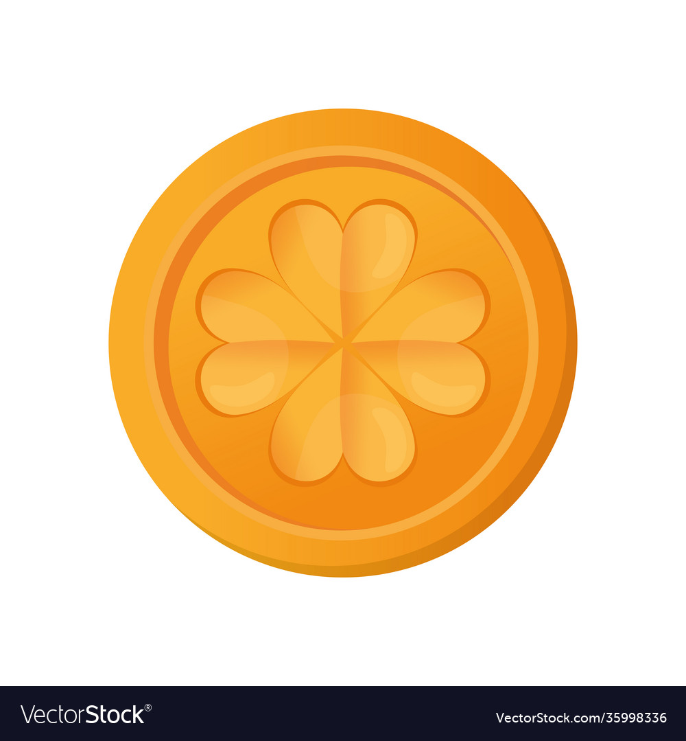 Clover coin on a white background Royalty Free Vector Image