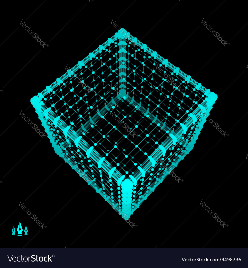 Cube platonic solid lattice geometric element