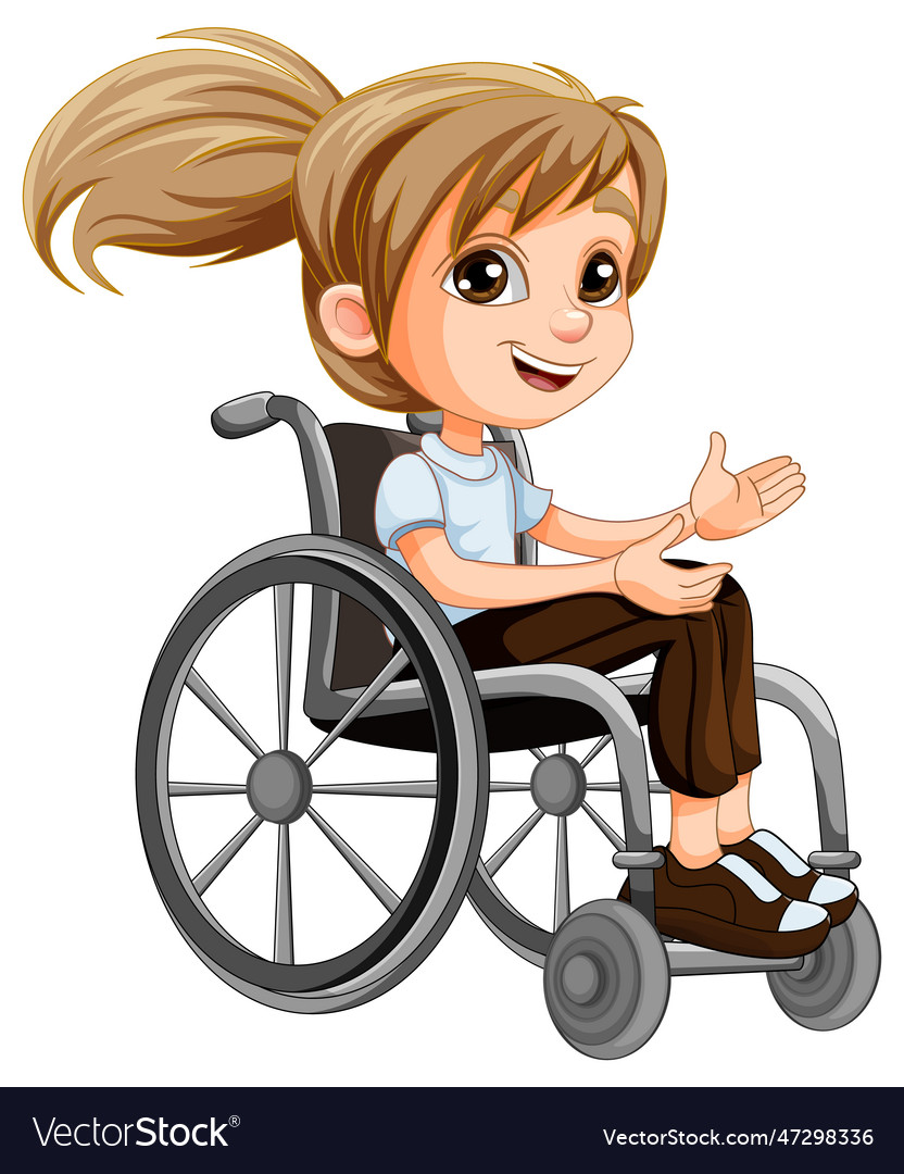 Disable woman cartoon sitting on wheelchair