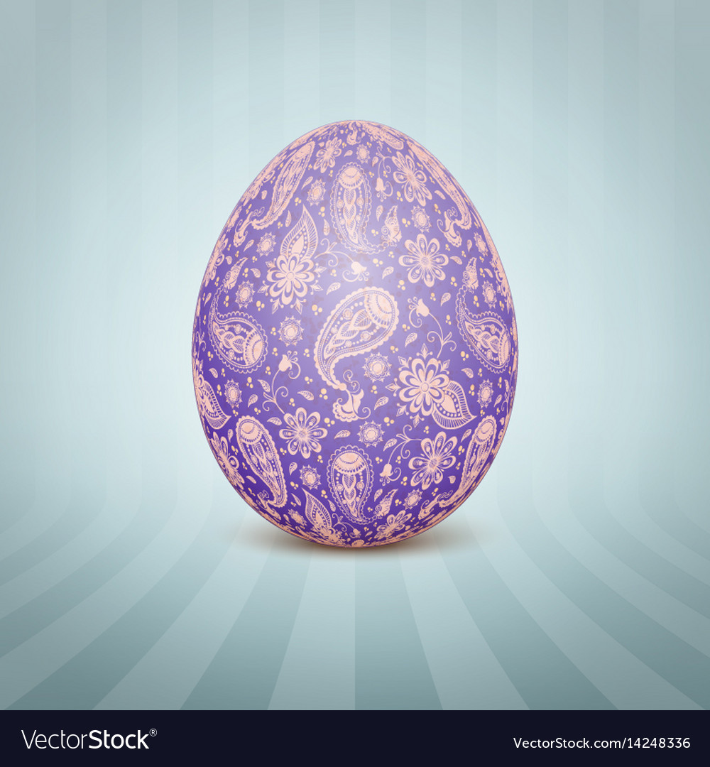 Easter egg with a floral pattern