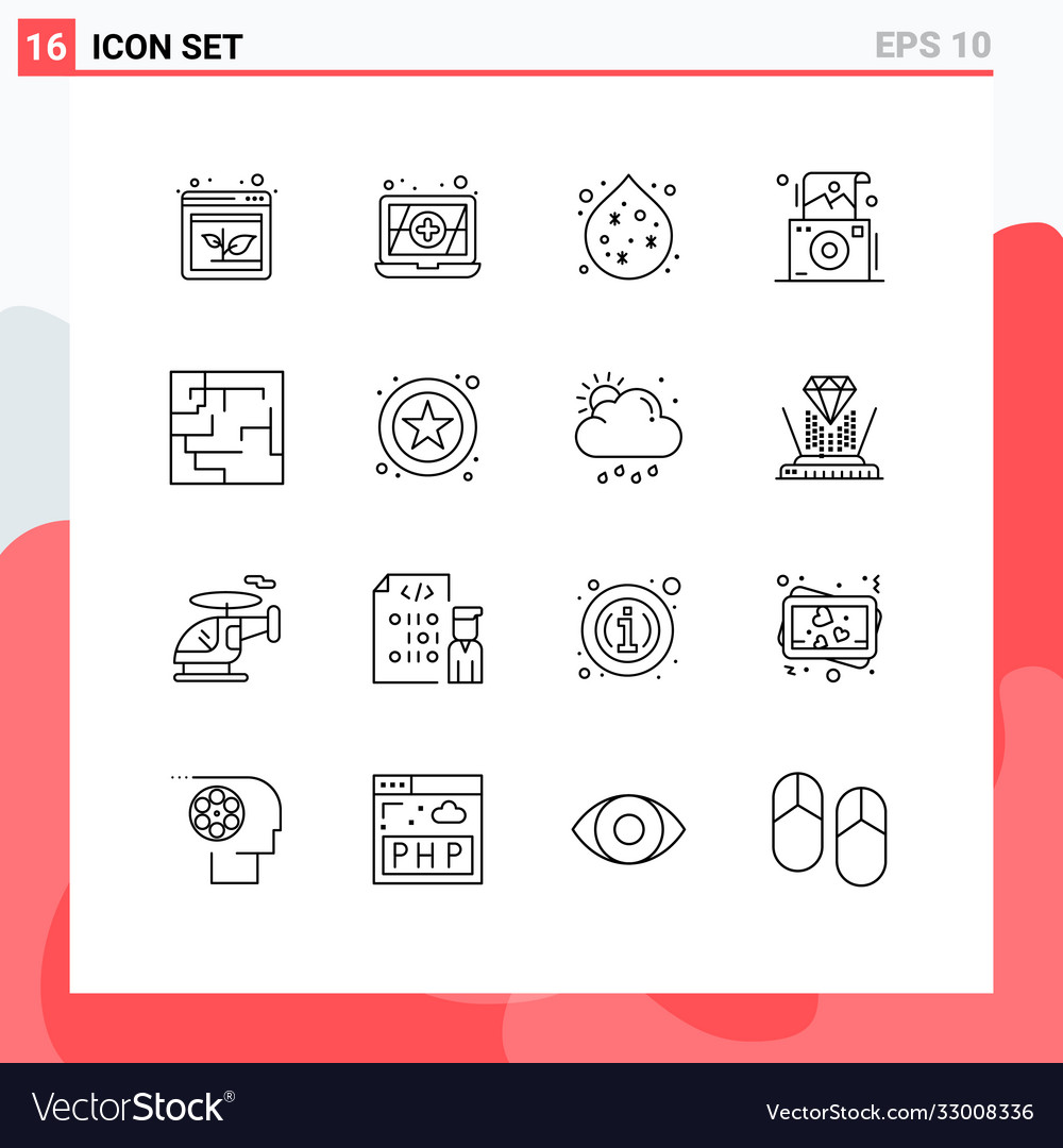 Editable line pack 16 simple outlines web