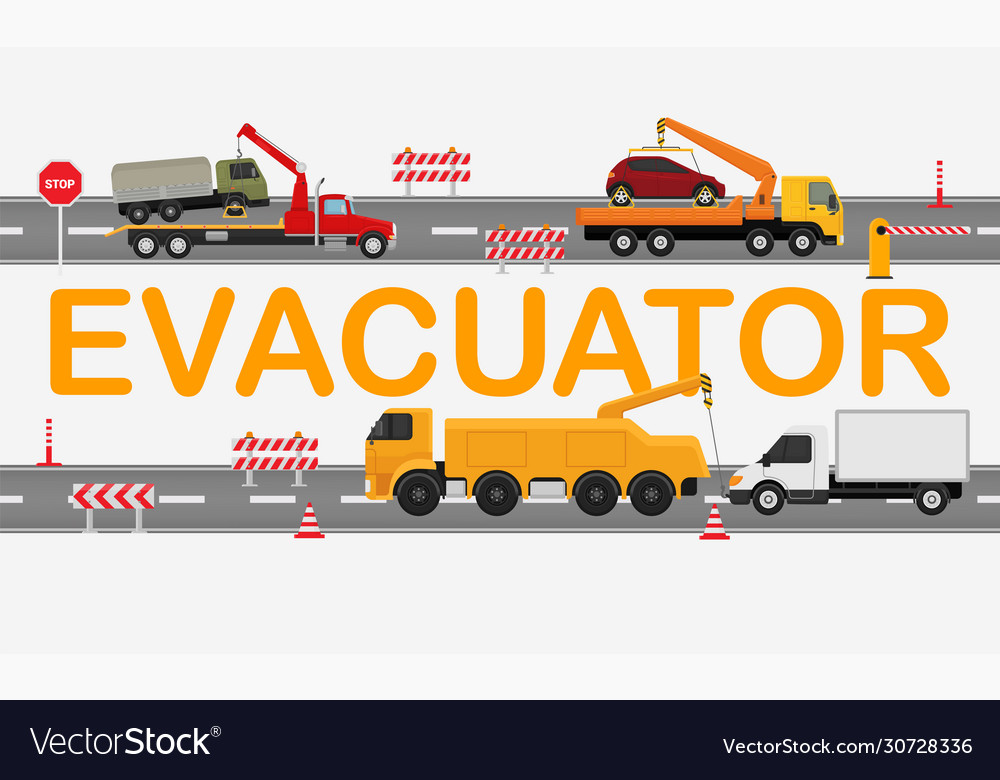 Evacuator Straße technische Arbeitsmaschine LKW