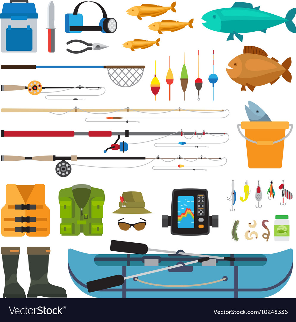 Fishing flat icons