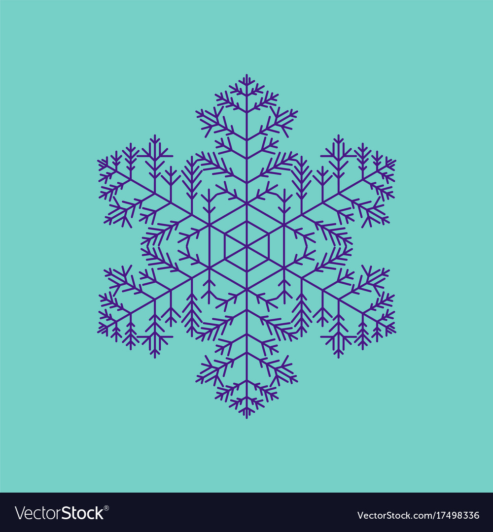 Flat on background of snowflake