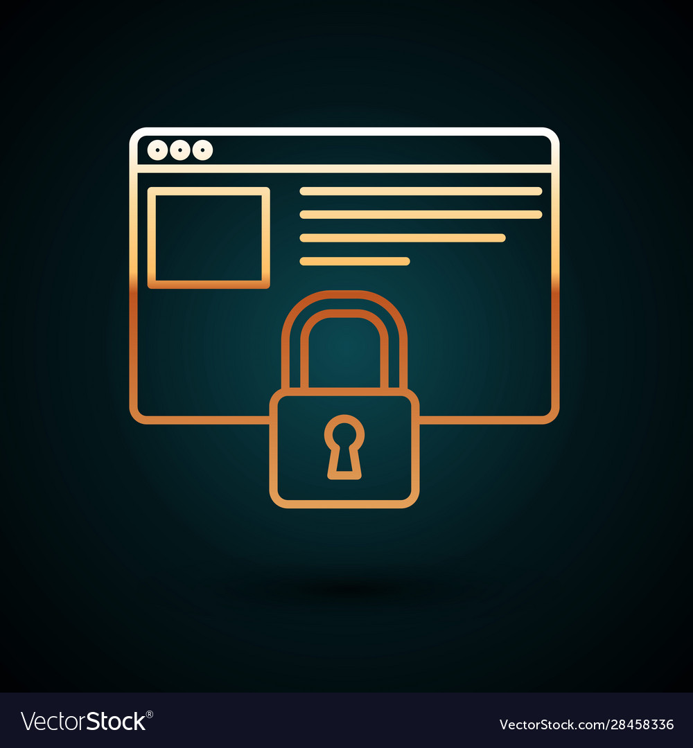 Gold line secure your site with https ssl icon vector image Gold line secure your site with https ssl icon