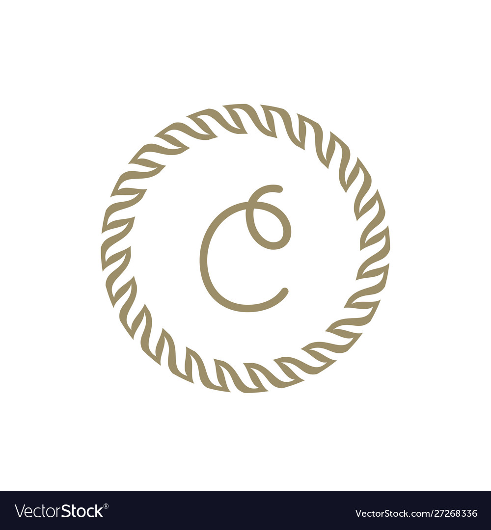 Initial c with circle logo template elegant
