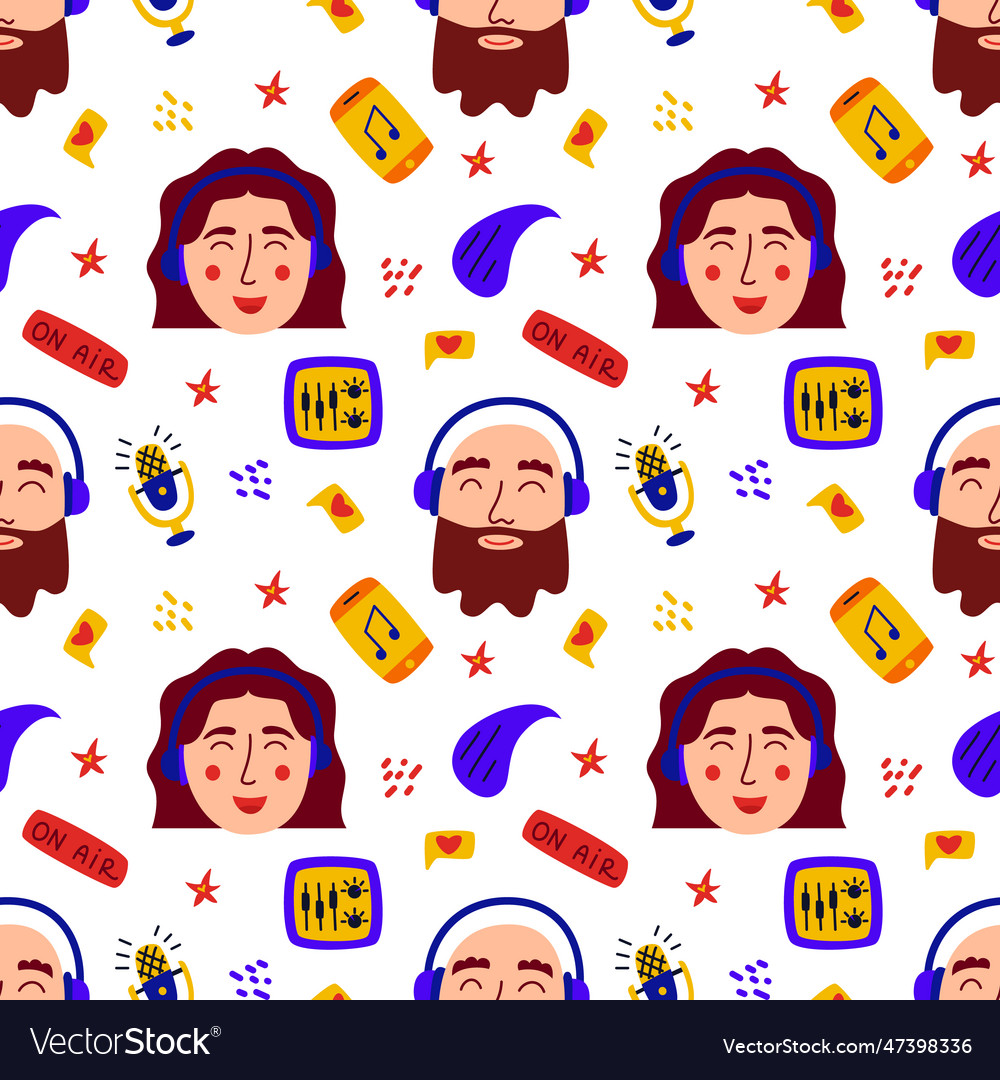 Podcast seamless pattern