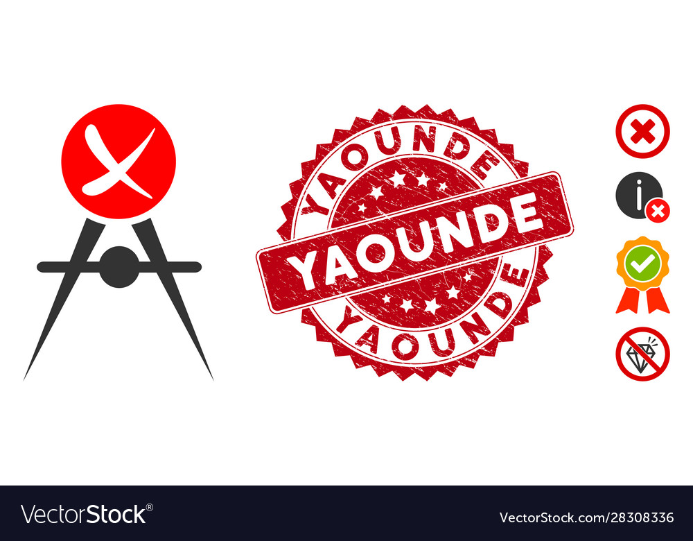 Quality control failed icon with textured yaounde