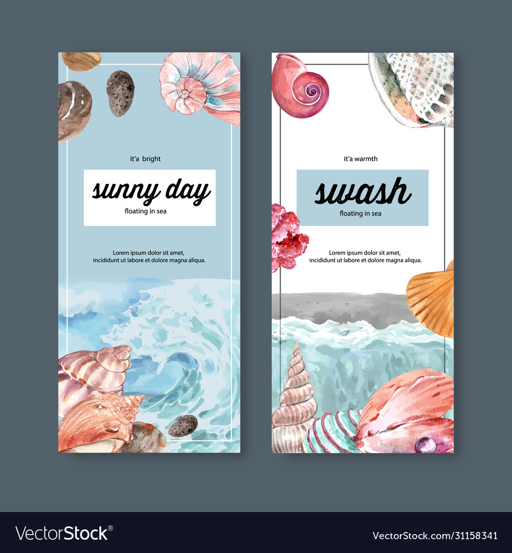 Banner design with wave and shellfish concept