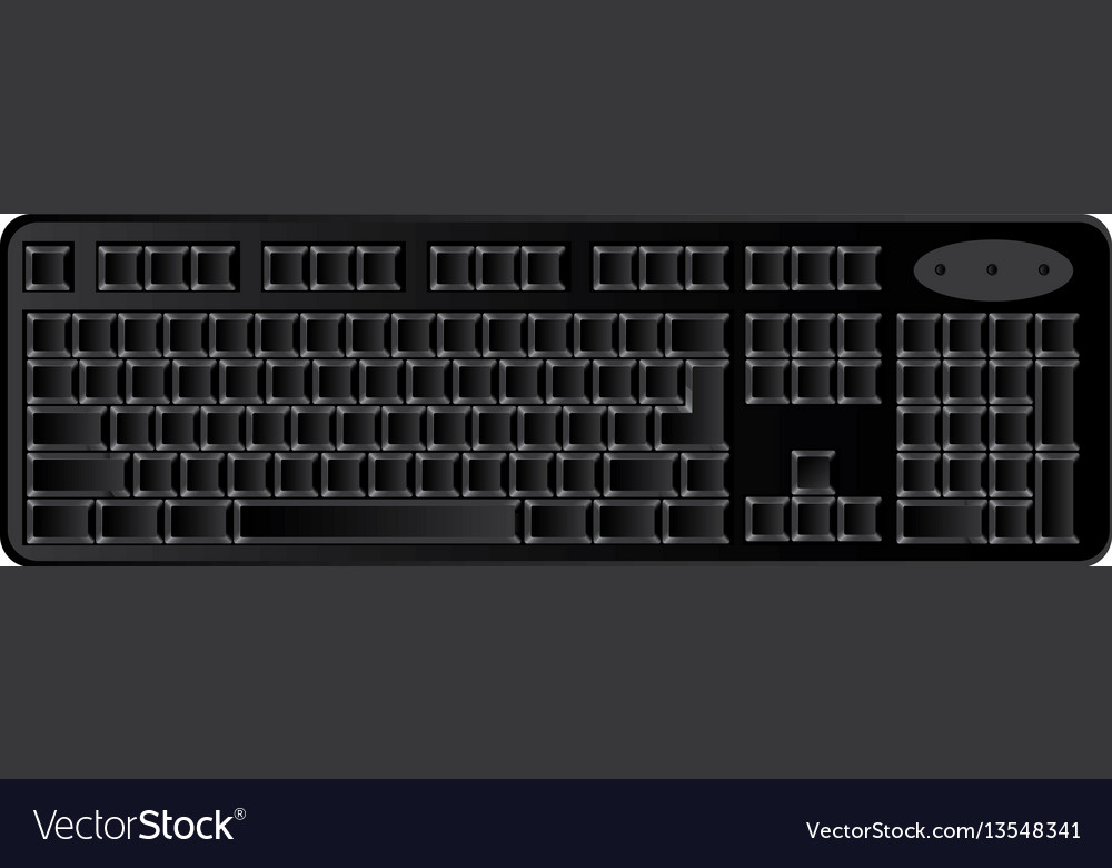 Black computer keyboard icon vector image Black computer keyboard icon