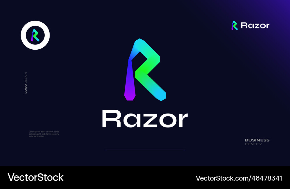 Bold and vibrant letter r logo design Royalty Free Vector