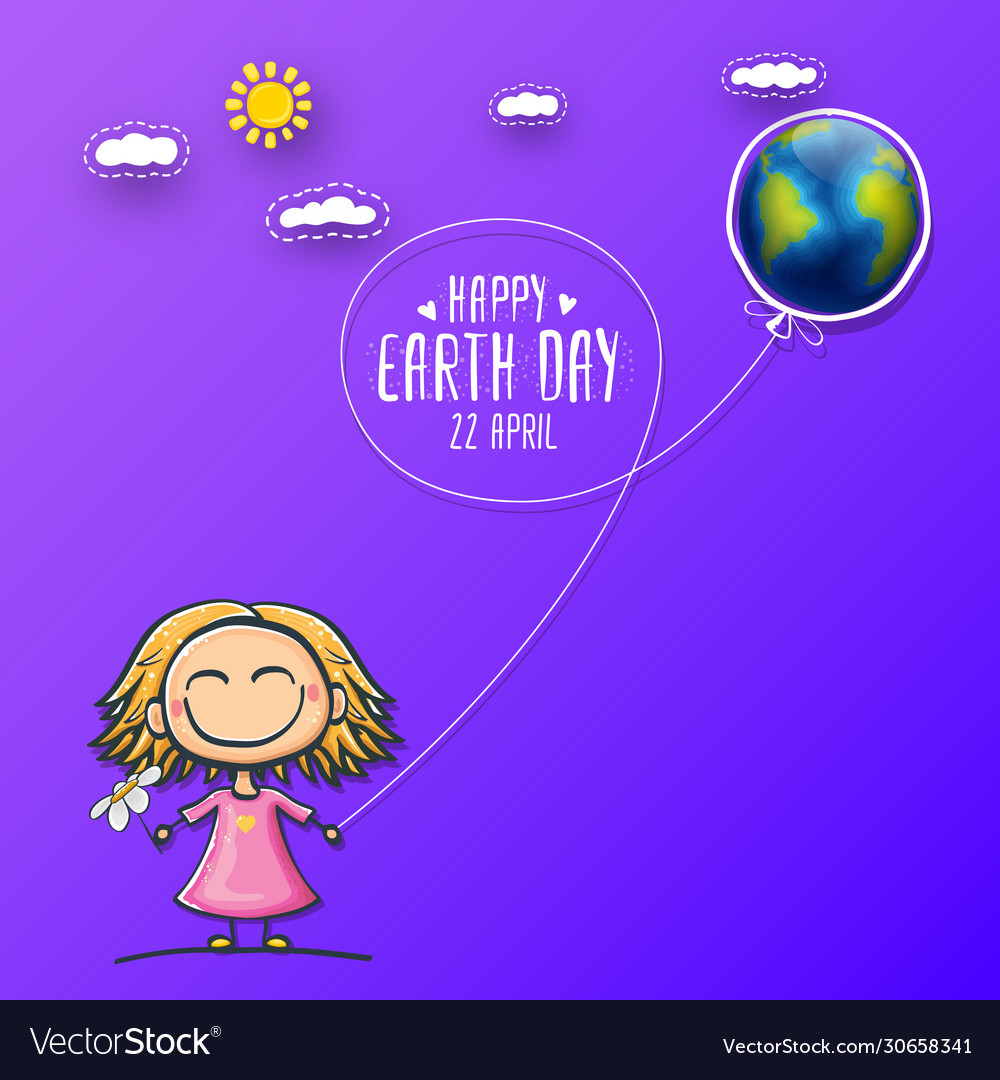 Cartoon earth day or banner