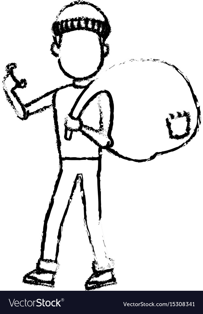 Computer hacker man character system thief