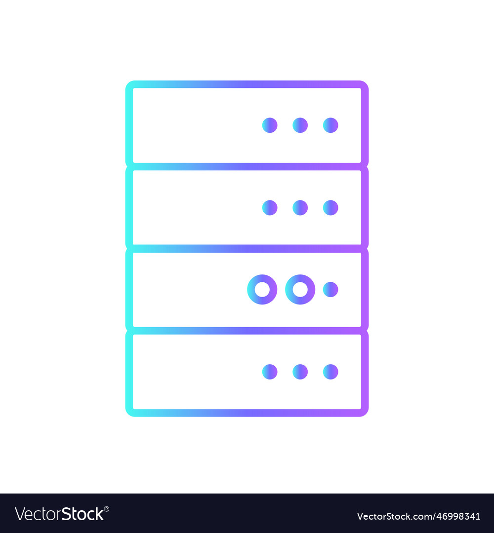 Database data management icon with blue duotone vector image Database data management icon with blue duotone