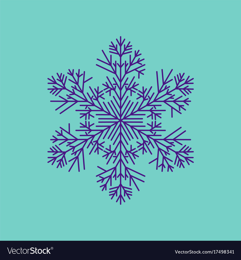 Flat on background of snowflake
