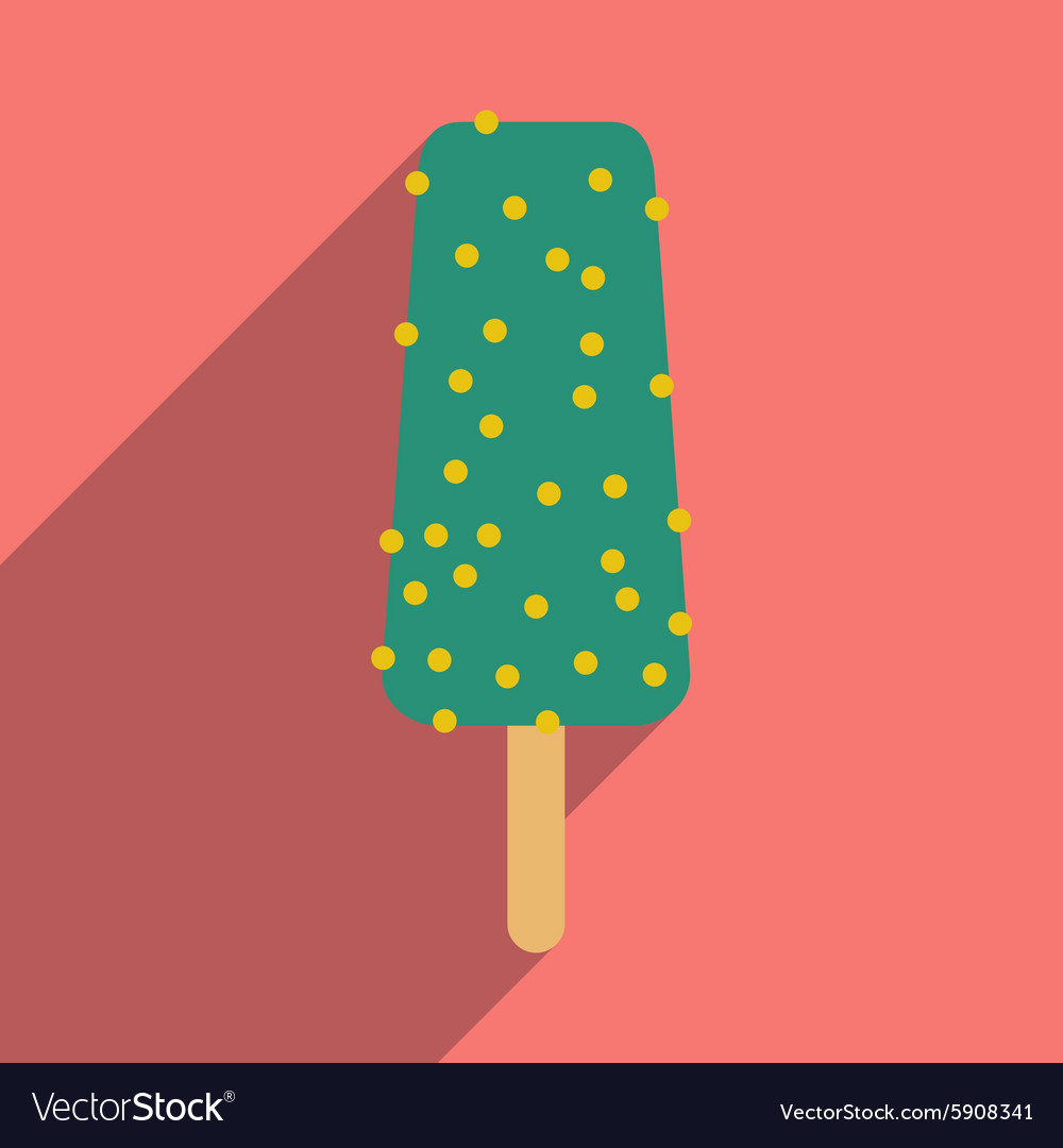 Flat with shadow icon and mobile application ice