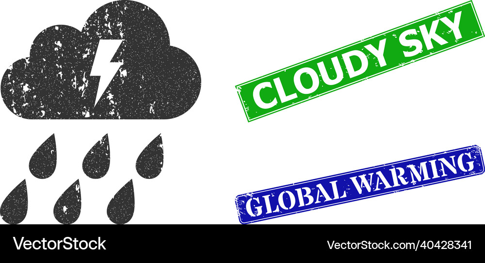 Grunge Thunder Cloud Sky Royalty Free Vector Image