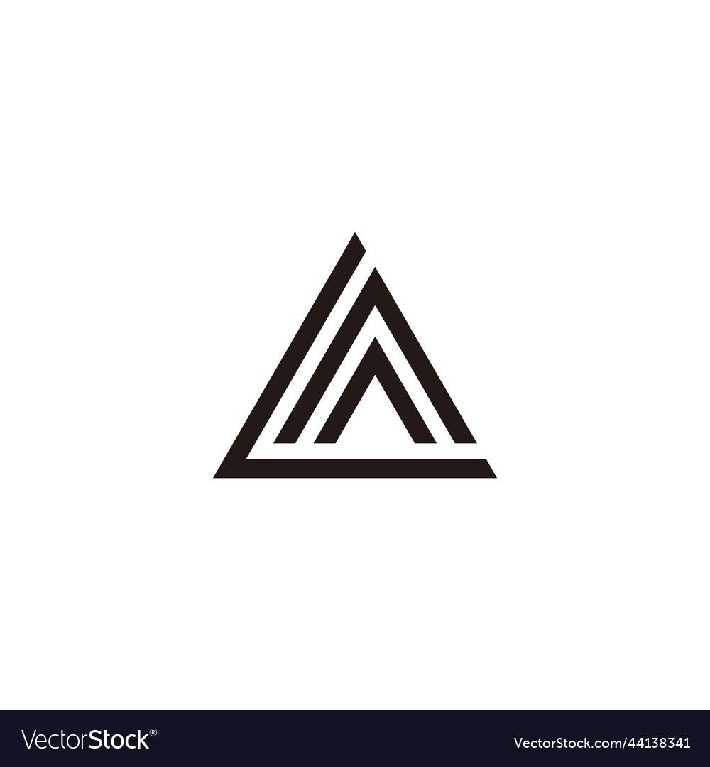 Letter la stripes geometric line triangle logo