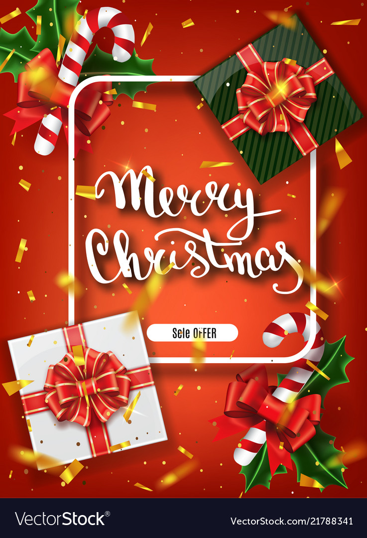 Merry Christmas Lettering Festive Card