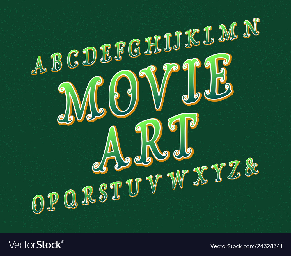 Movie art typeface artistic font isolated