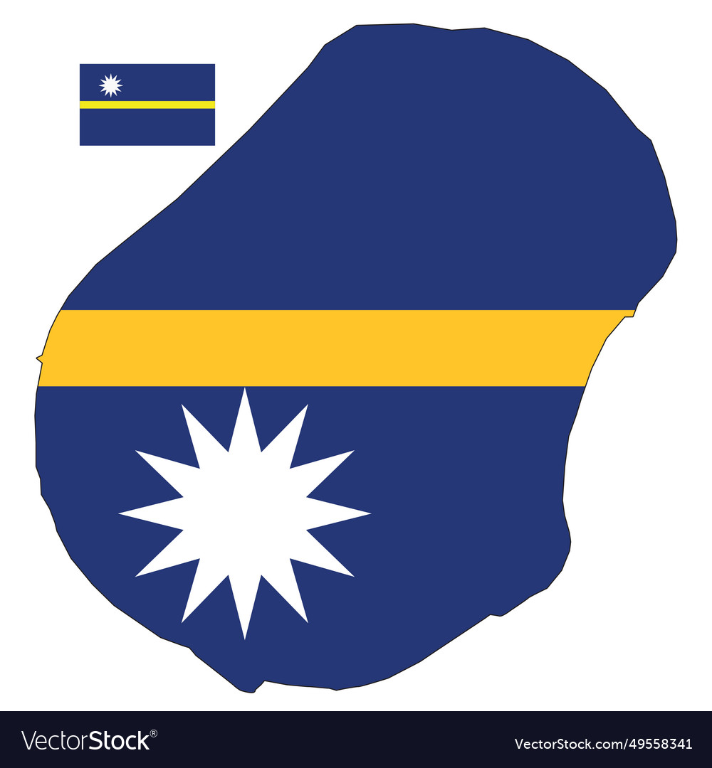 Nauru map and flag