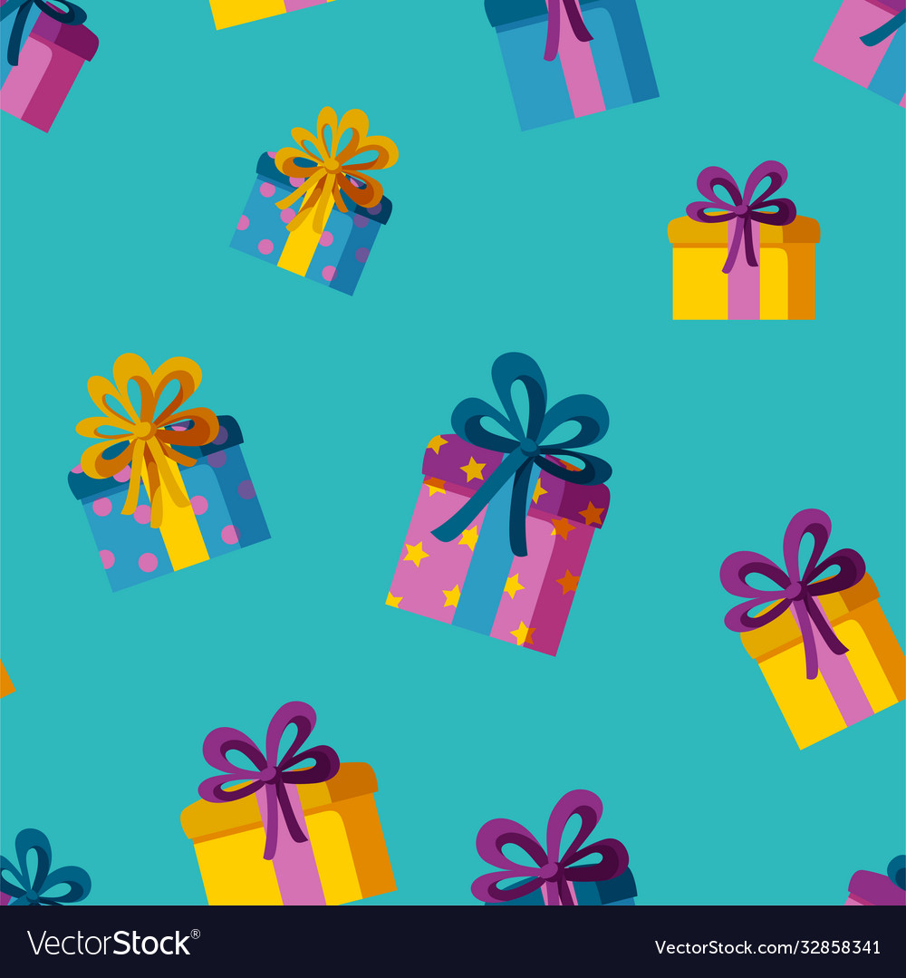 Presents in seamless pattern for wraping vector image Presents in seamless pattern for wraping