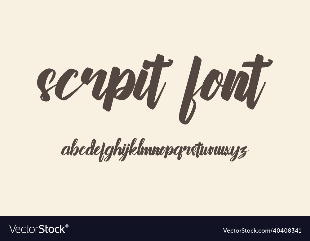 Script brush font alphabet isolated background vector image Script brush font alphabet isolated background