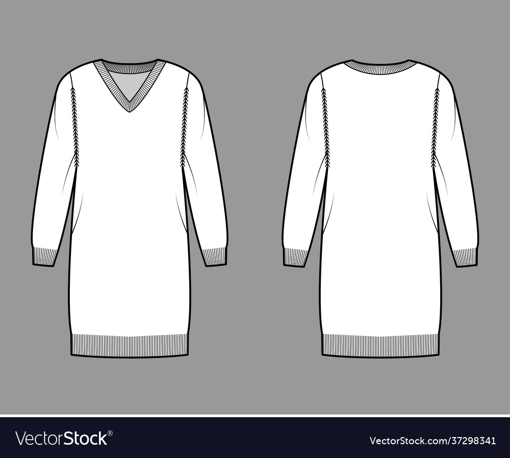 V-neck dress sweater technical fashion