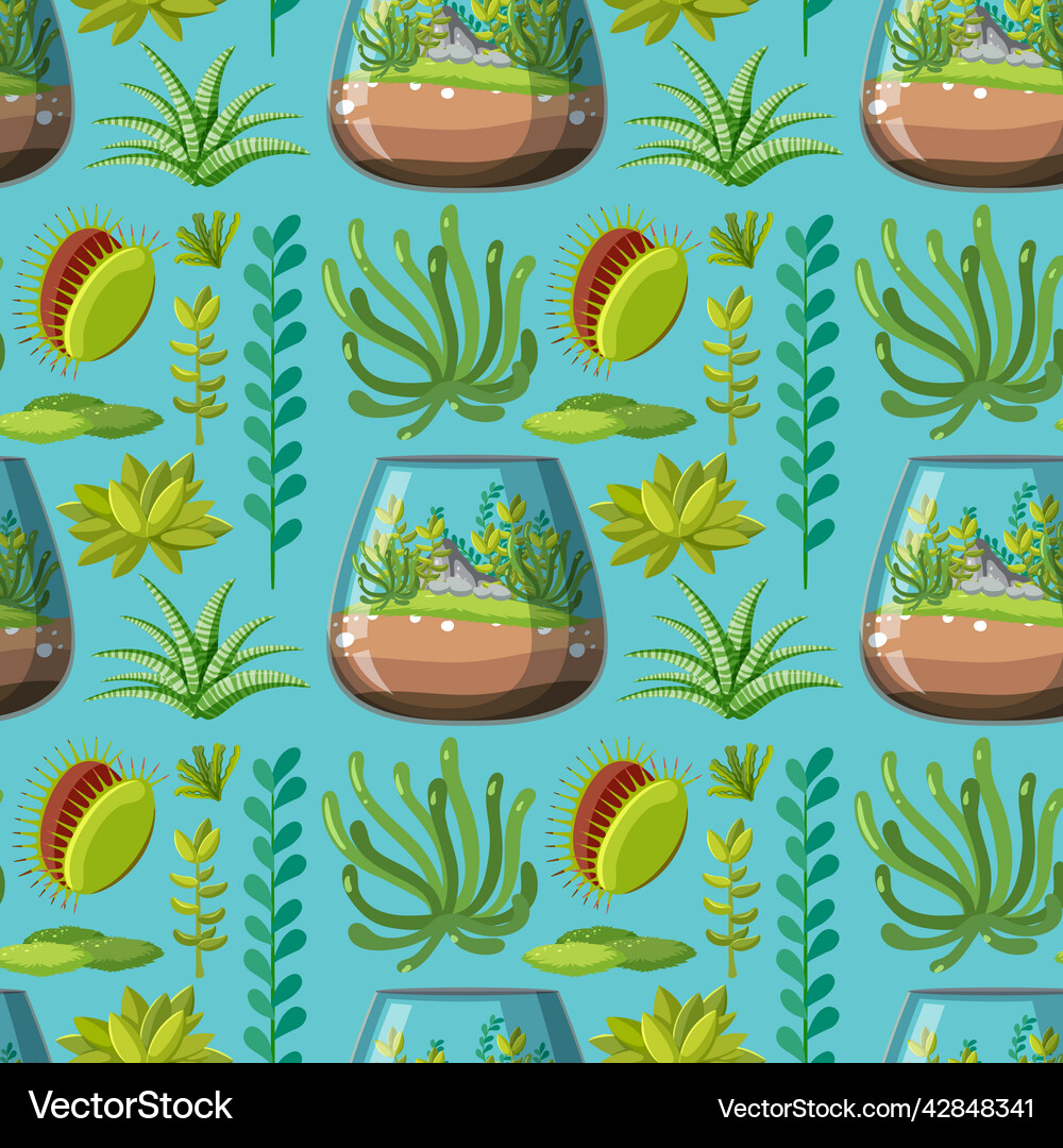 Various plants seamless pattern Royalty Free Vector Image