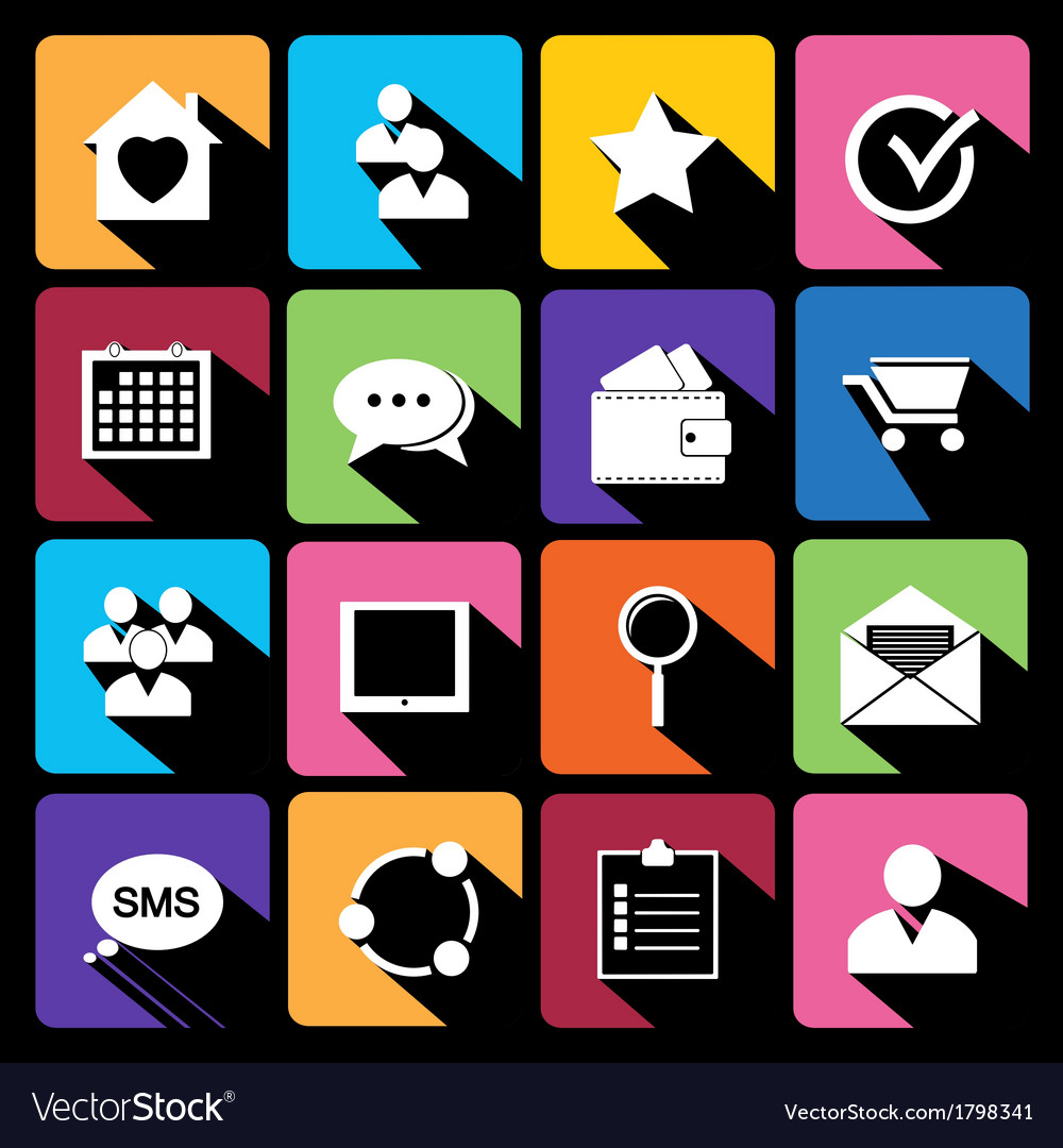 Web icons set in flat design