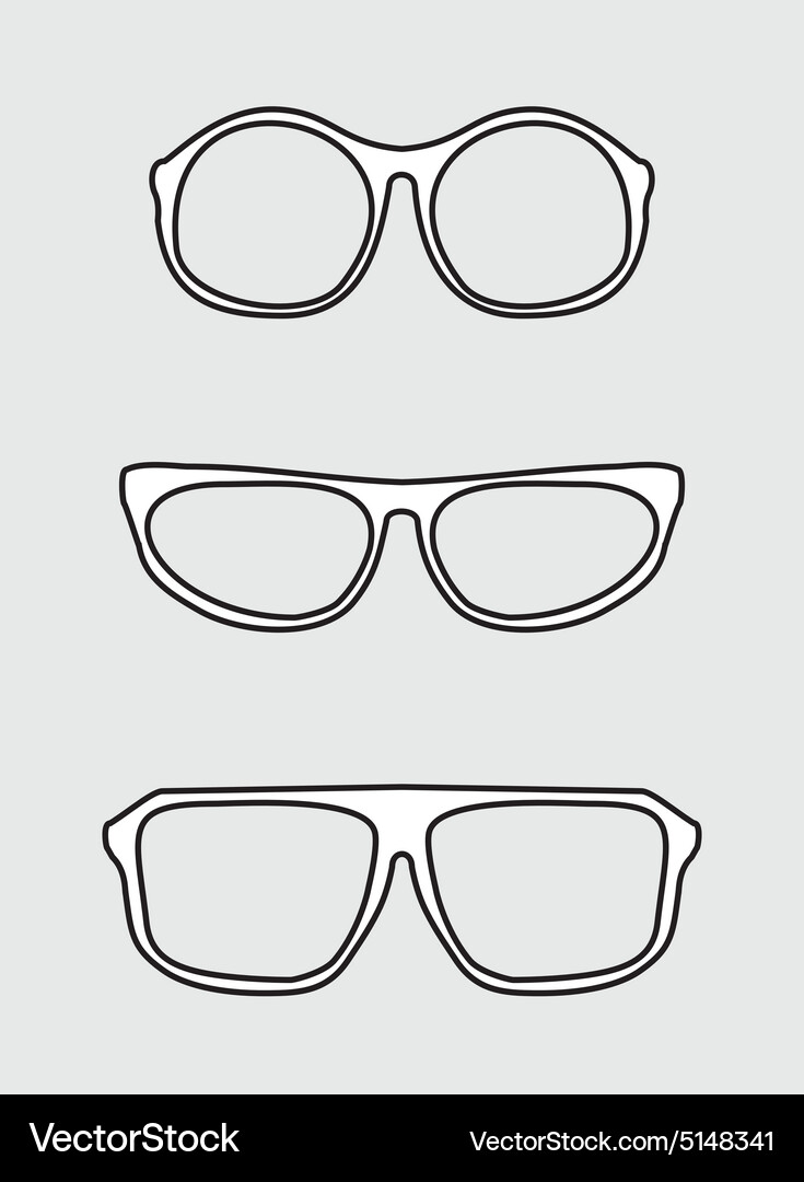 White glasses set Royalty Free Vector Image - VectorStock