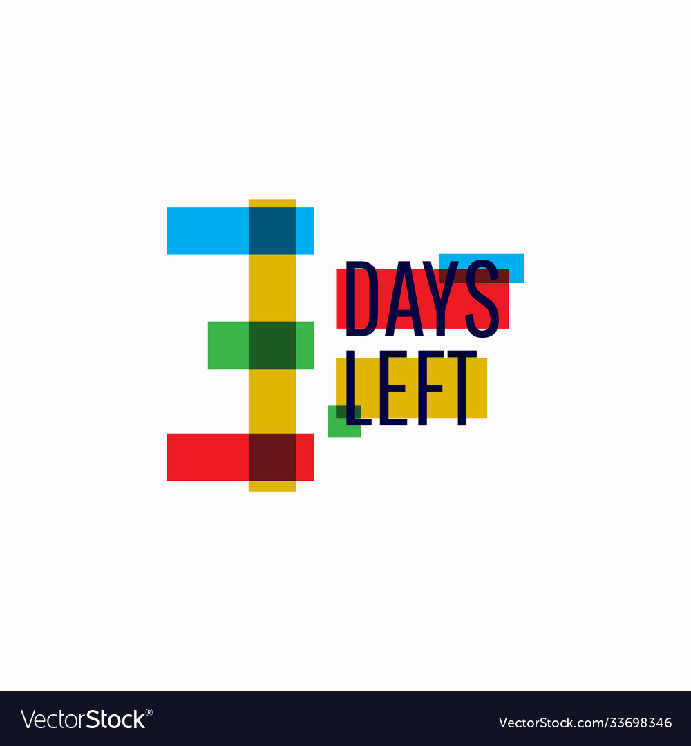 3 days left number template design