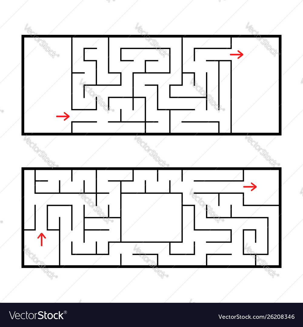 A set two rectangular labyrinths vector image A set two rectangular labyrinths