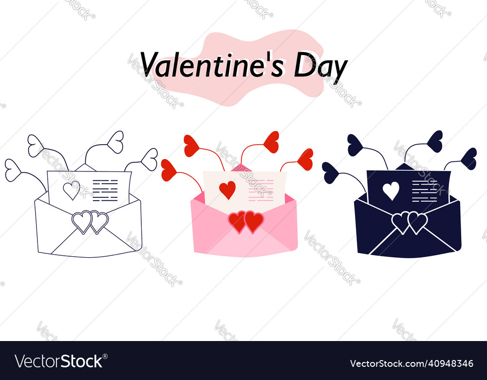 An open envelope with a love note declaration vector image An open envelope with a love note declaration