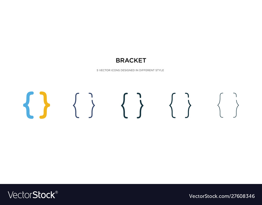 Bracket icon in different style two colored