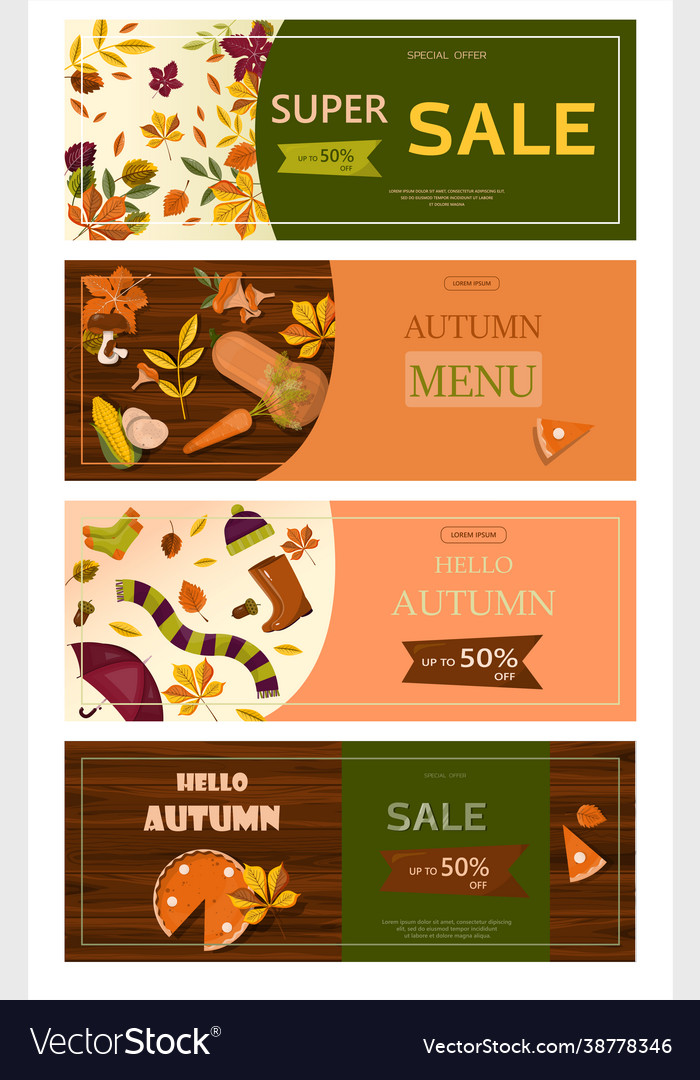 Bright autumn sales banner advertising