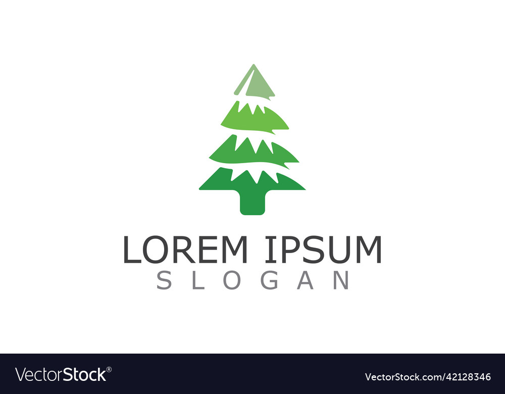 Christmas pine logo or icon forest nature simple