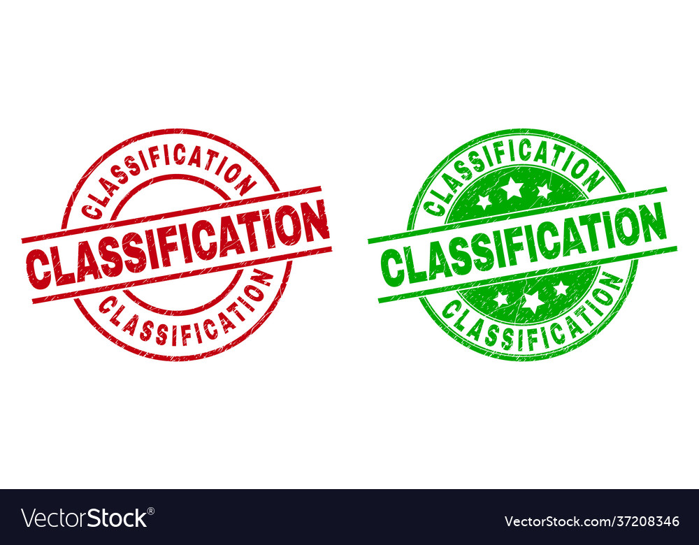 Classification round seals using grunged style