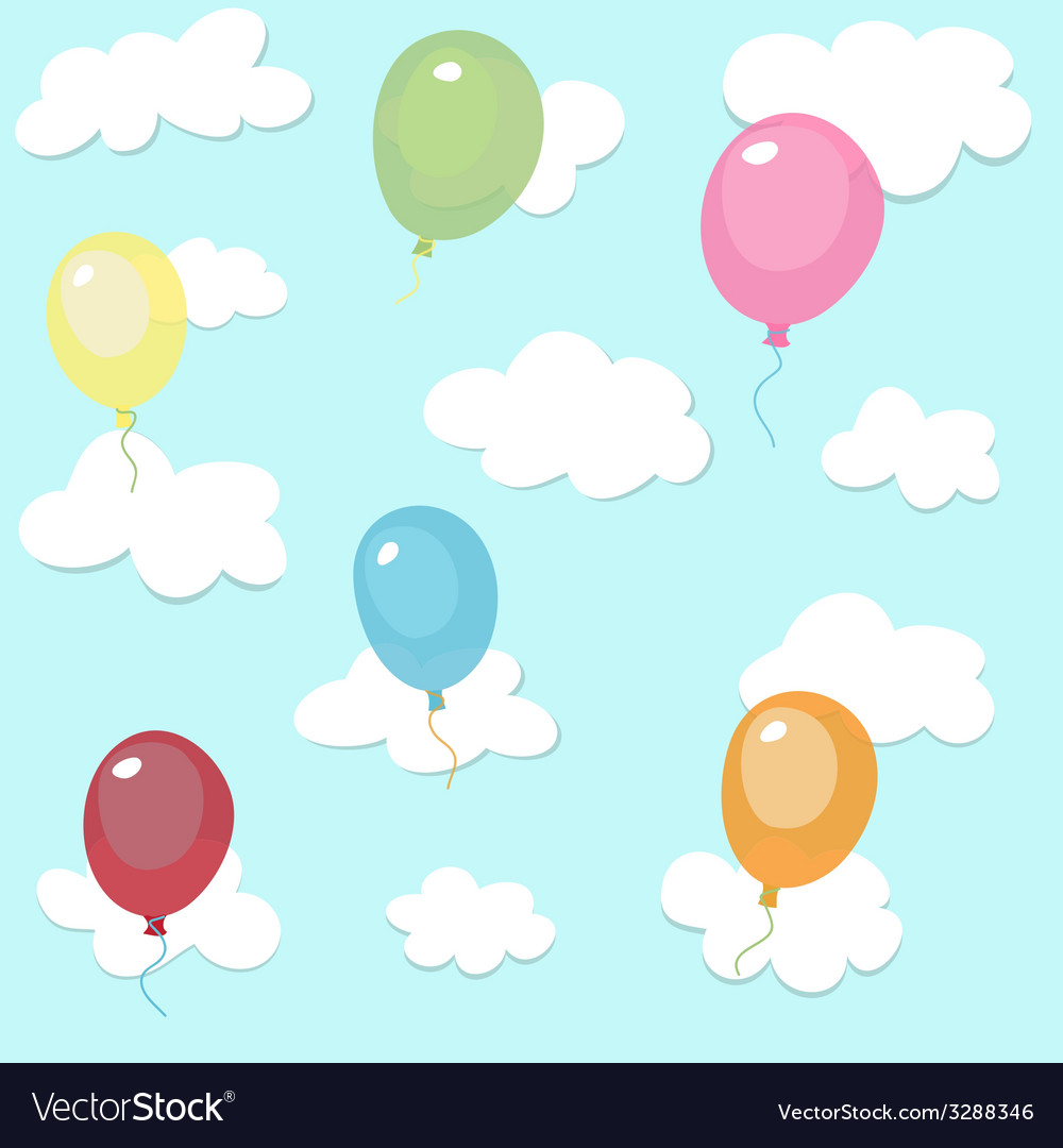Colorful Balloons Seamless Pattern