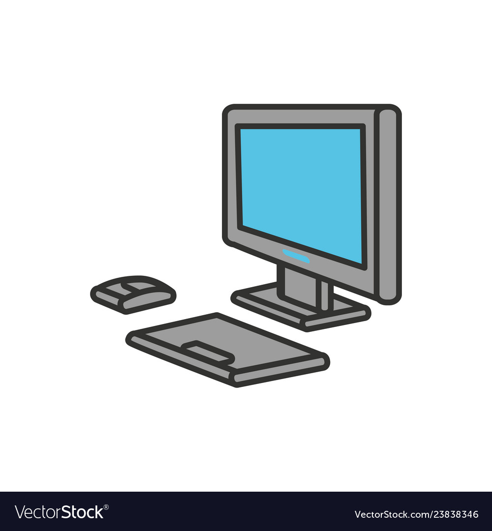 Desktop computer isolated icon