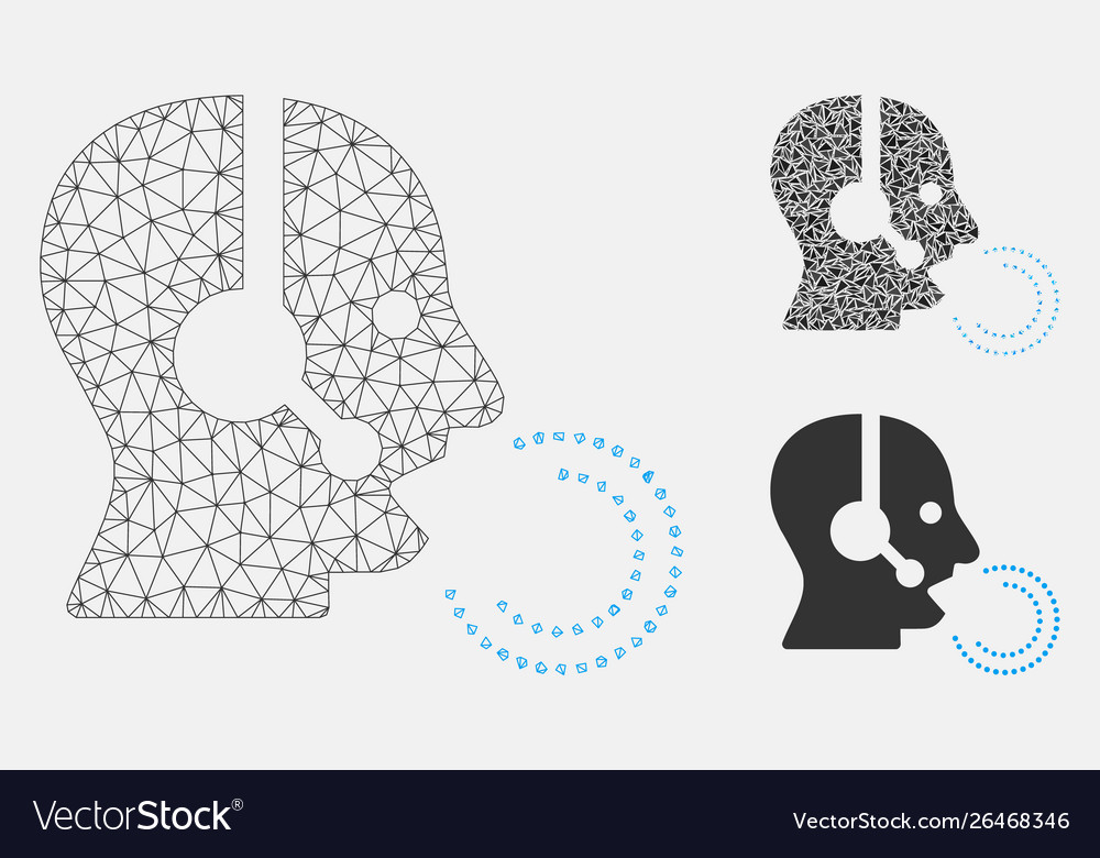 Operator speech mesh network model vector image Operator speech mesh network model